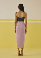 A Model Wearing Handwoven Organic Cotton The Sweet Sunshine Handwoven Organic Cotton Skirt , curated by Only Ethikal